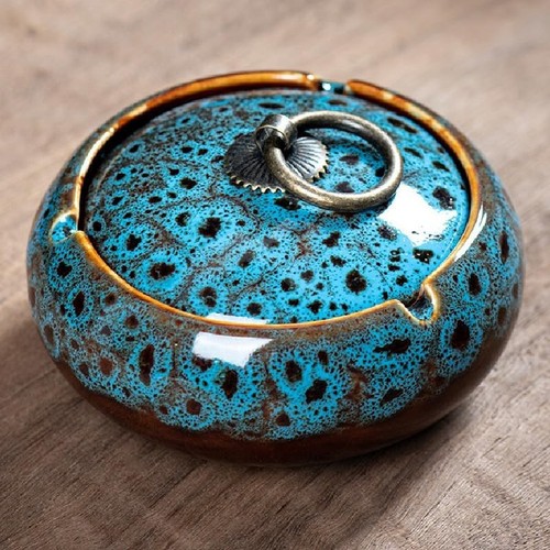 Handmade ceramic ashtray with - ceramic,